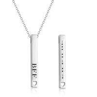 wholesale 925 Sterling Silver Morse Code BFF Heart Pendant Necklace Secret Message Gift for Best Friends-BFF