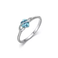TOUPOP Sterling Silver Crystal Infinity Love Heart Rings For Women-undefined