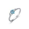 TOUPOP Sterling Silver Crystal Infinity Love Heart Rings For Women-0-0