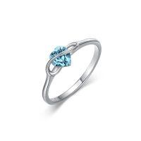 TOUPOP Sterling Silver Crystal Infinity Love Heart Rings For Women-undefined