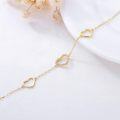 wholesale 10K Gold 3 Hearts Diamond Anklet for Women - 10K Gold Jewelry-0-1
