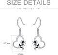 wholesale 925 Sterling Silver Heart-Shaped Cow Drop Stud Earrings for Women - Cow Lover Gift Idea-0-4