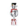 wholesale 925 Sterling Silver Beaded Charm Bracelet with Christmas Snowman & Present Pendants - Holiday s for Women and Teenage Girls-0-0
