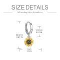 wholesale 925 Sterling Silver Sunflower Drop Earrings Two Tone Gold Plated Huggie Hoop For Women-0-4