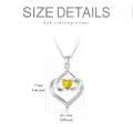 TOUPOP Sterling Silver Topaz November Birthstone Pendant Necklace Gift-0-2