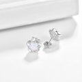 wholesale 925 Sterling Silver White Fire Opal Flower Stud Earrings for Women - Christmas Gifts-0-1