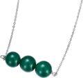wholesale 925 Sterling Silver Green Agate Round Bead Healing Pendant Necklaces for Women 3 Balls  Set-0-0