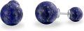 wholesale 925 Sterling Silver Round Blue Lapis Lazuli Stone Stud Earrings for Women Girls Gifts 8mm Diameter Jewelry Set of 4 Pairs-0-0