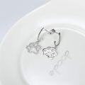 wholesale 925 Sterling Silver Dog Paw Print Cubic Zirconia Huggie Hoop Earrings for Women and Girls-0-3