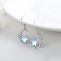 wholesale 925 Sterling Silver Blue Moss Agate Crescent Moon & Star Dangle Earrings for Women - Hypoallergenic  Idea-0-1