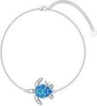 wholesale 925 Sterling Silver Blue Opal Sea Turtle Bracelet for Women-Opal Sea Turtle Bracelet