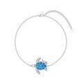 wholesale 925 Sterling Silver Blue Opal Sea Turtle Bracelet for Women-0-0