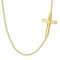 wholesale 14k White Gold Sideways Cross Pendant Necklace For Women-0-0