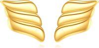 wholesale Gold 14k Twist Croissant Stud Earrings - Fashionable Fine s for Women & Girls-Heaven mayhem earrings