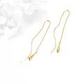 wholesale 14k Gold Threader Earrings Long Dangle Teardrop Tassel Ear Line s-0-3