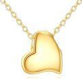 wholesale 14K Yellow Gold Heart Pendant Necklace, 0.32 Inch Vintage Love Charm, 16+2 Chain, Ideal Gift for Women-0-0