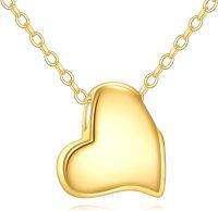 wholesale 14K Yellow Gold Heart Pendant Necklace, 0.32 Inch Vintage Love Charm, 16+2 Chain, Ideal Gift for Women-Heart