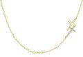 wholesale 14K Gold Metal Sideways Cross Necklace with Cubic Zirconia for Women-0-0