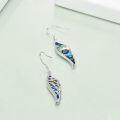 wholesale 925 Sterling Silver Abalone Shell Angel Wing Dangle Drop Earrings for Women-0-2