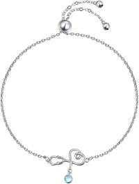 wholesale 925 Sterling Silver Infinity Bracelet with Moonstone Charm for Nurses and Women-created moonstone