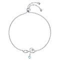 wholesale 925 Sterling Silver Infinity Bracelet Wholesale With Blue Gemstone Charm-0-0