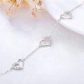 wholesale 10K Gold CZ Three Heart Bracelet for Women 6 8 8 4 Inch-0-3
