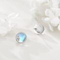 wholesale 925 Sterling Silver Round Blue Stone Rabbit Stud Earrings for Women-0-4