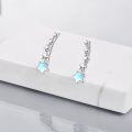 wholesale 925 Sterling Silver Star & Moon Studs Hoop Earrings for Women Girls -0-1