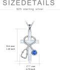wholesale 925 Sterling Silver Cross with Stethoscope and Blue Crystal Pendant Necklace for Nurses-0-5