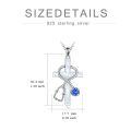 wholesale 925 Sterling Silver Cross with Stethoscope and Blue Crystal Pendant Necklace for Nurses-0-5