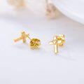 wholesale 14K Gold Heart Cross Stud Earrings for Women and Girls - Faith-0-1