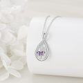 wholesale 925 Sterling Silver Infinity Ballerina Pendant Necklace with Purple Stones and CZs for Women Girls Gifts-0-1