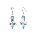 wholesale 925 Sterling Silver Blue Moonstone Bohemian Drop Earrings for Women-0-0