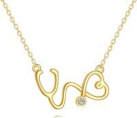 wholesale 14K Gold Stethoscope Pendant Necklace for Nurses Doctors Medical Gifts Jewelry-Style A