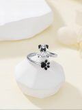 wholesale 925 Sterling Silver Cute Puppy Corgi Dachshund Pug Yorki Adjustable Dog Rings for Women-0-3