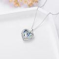 TOUPOP Sterling Silver Rose Heart Locket Pendant Necklace Father Daughter Gift-0-4