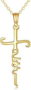 wholesale 14K Gold Faith Cross Pendant - Religious Jewelry for Women-0-0