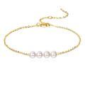wholesale 14k Gold Four Pearl Bracelet Dainty Chain Jewelry For Women-0-0