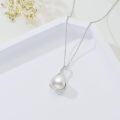 wholesale 925 Sterling Silver Infinity Teardrop Freshwater Pearl & Cubic Zirconia Pendant Necklace for Women-0-2