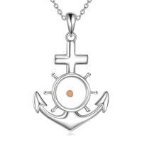 wholesale 925 Sterling Silver Anchor with Cross and Mustard Seed Charm Pendant Necklace - Sailor Faith Jewelry for Women & Men-Anker Necklace
