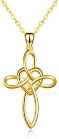 wholesale Gold 14K Gold Celtic Knot Cross Infinity Love Heart Pendant Necklace-0-11