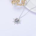 wholesale 925 Sterling Silver Abalone Shell Om Symbol Sun Pendant Necklace for Women Mom Girlfriend-0-3