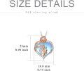 wholesale 925 Sterling Silver Heart-Shaped Love Couple Moonstone Pendant Necklaces for Mom and Dad-0-4