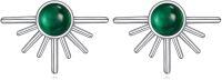 wholesale 925 Sterling Silver Gold Moonstone Starburst Stud Earrings for Women and Girls-Emerald