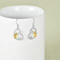 wholesale 925 Sterling Silver Hypoallergenic Sloth Heart-Shaped Drop Earrings for Women and Girls-0-3