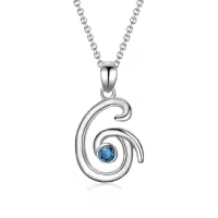 TOUPOP Sterling Silver Birthstone Initial G Letter Pendant Necklaces Jewelry Christmas Valentine Mothers Day Birthday Gifts for Women Teen Girls Her Wife-color_name:G-Give me your hand
