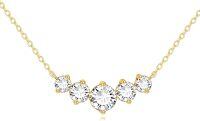 wholesale 14K Gold Round Cut Moissanite 2 ct EF Pendant Necklace for Women-5 Stone Moissanite Necklace（1CT+0.5CT*2+0.3CT*2） Yellow Gold