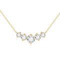 wholesale 14K Gold Round Cut Moissanite 2 ct EF Pendant Necklace for Women-0-0