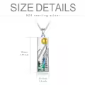TOUPOP Sterling Silver Abalone Shell Mountain Pendant Necklace for Women-0-4