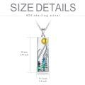 TOUPOP Sterling Silver Abalone Shell Mountain Pendant Necklace for Women-0-4